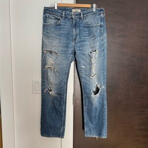 Levi's Made and Crafted Distressed Blue Jeans